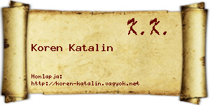 Koren Katalin névjegykártya